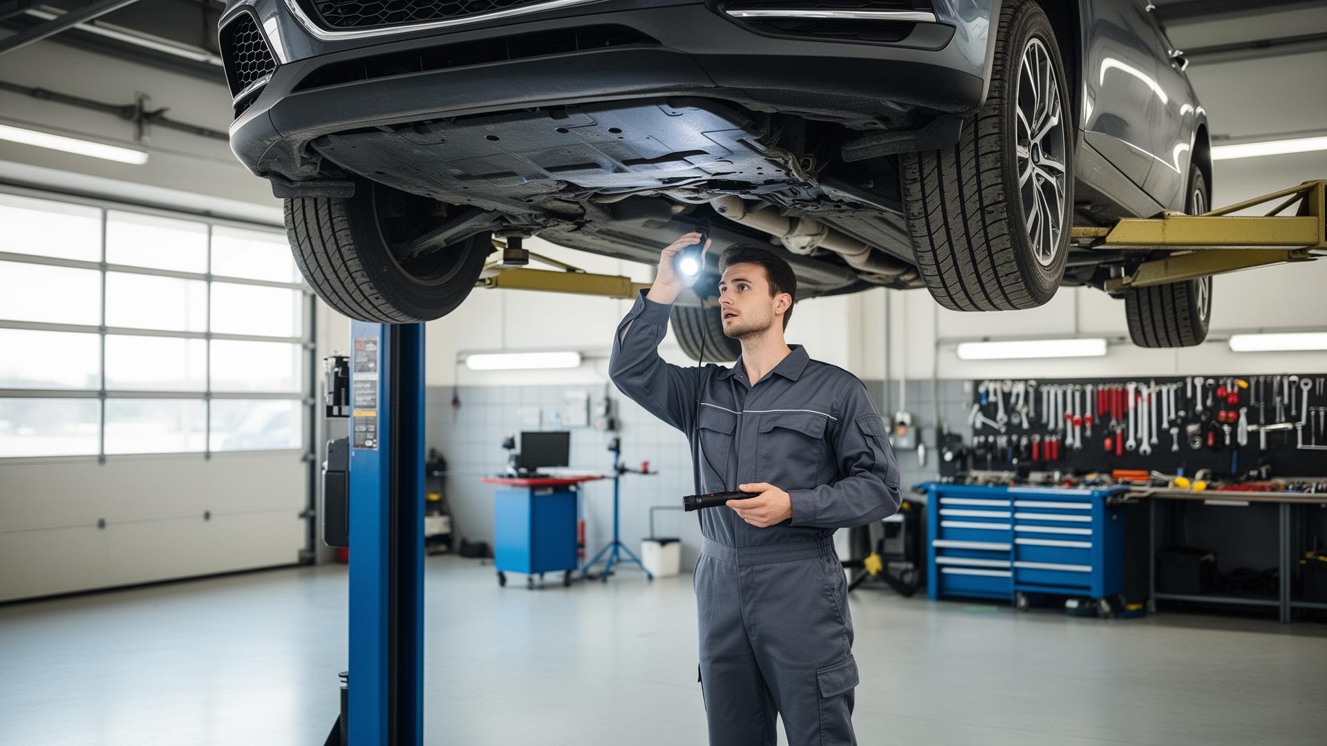 Service auto — verificare pre-livrare la lift